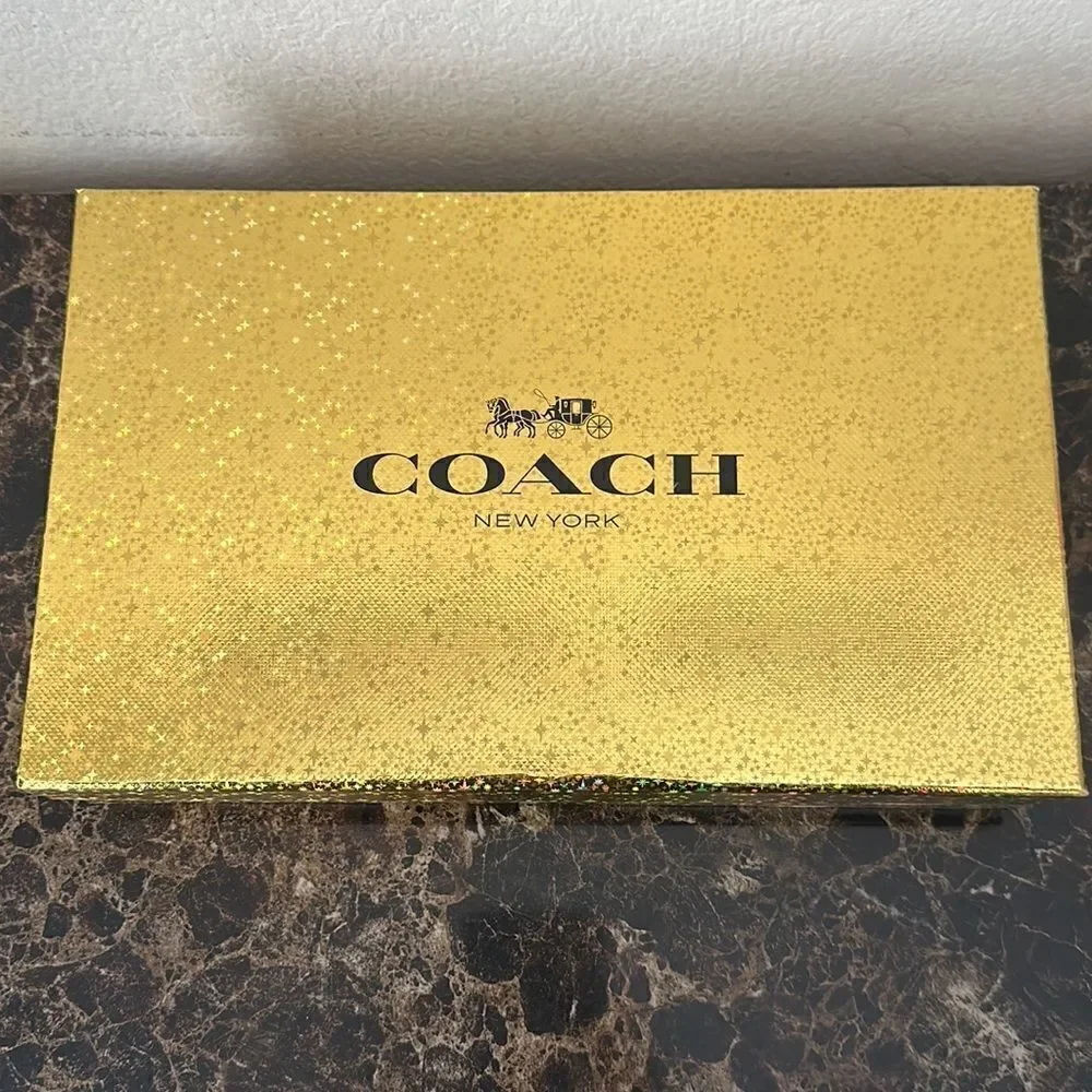 New Coach Signature Large Wristlet with Charms in a Gift Box